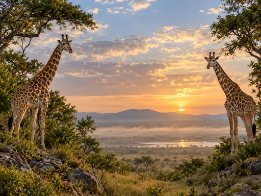 Giraffes at the Woodland Edge — Animals & Wildlife wallpaper