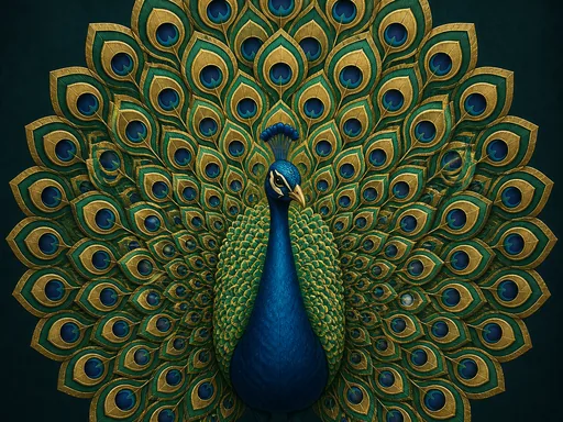 Peacock Constructed — Animals & Wildlife Galaxy Fold wallpaper