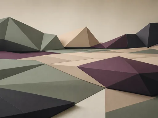 Low Geometric Landscape — Abstract Galaxy Fold wallpaper
