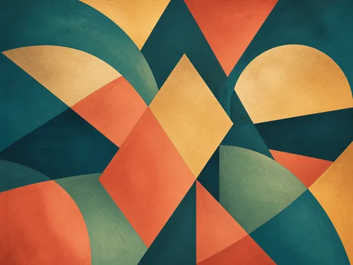 Broad Geometric Composition — Abstract Galaxy Fold wallpaper