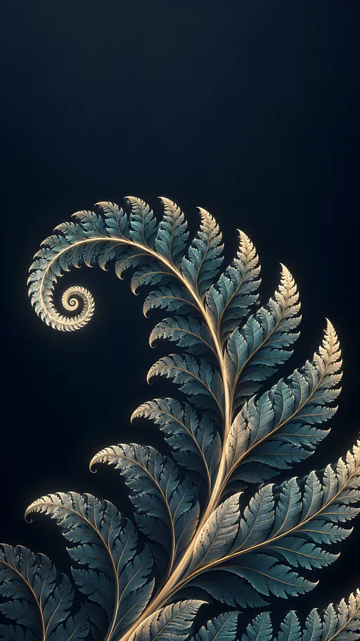 Monochrome Fractal Fern — Abstract wallpaper