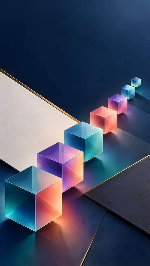 Gradient Cube Cascade — Abstract wallpaper