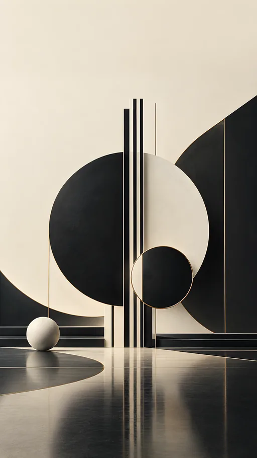 Bauhaus Circles and Bars — Abstract wallpaper