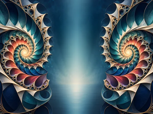 Mirrored Fractal Spirals — Abstract wallpaper