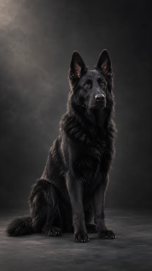 Black German Shepherd Portrait — Pets wallpaper