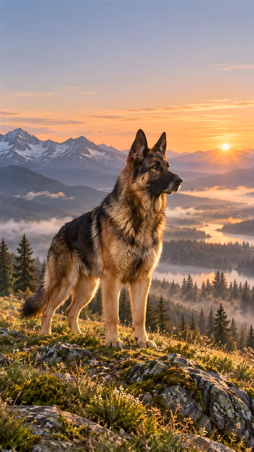 Sable Shepherd at Dawn — Pets wallpaper