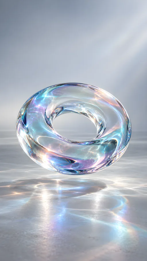 Floating Glass Torus — Abstract wallpaper