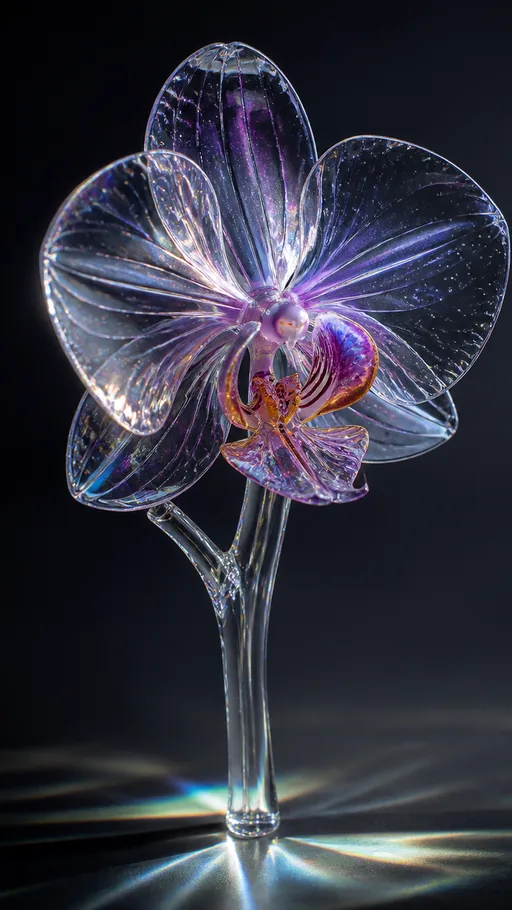 Single Translucent Glass Orchid — Flowers & Plants wallpaper