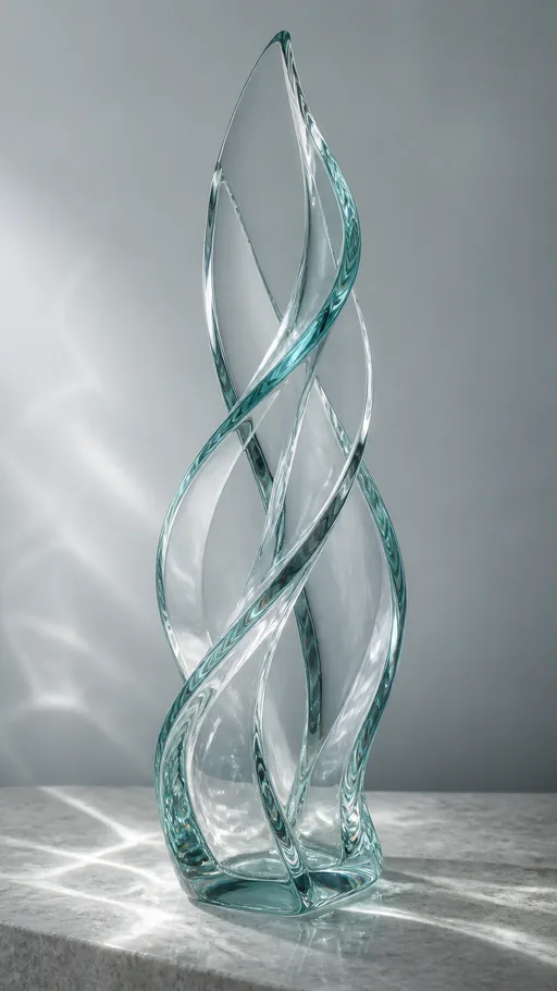 Tall Translucent Glass Sculpture Made — Abstract wallpaper
