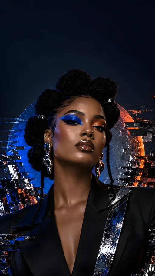 Cobalt and Persimmon Glam — People & Portraits wallpaper