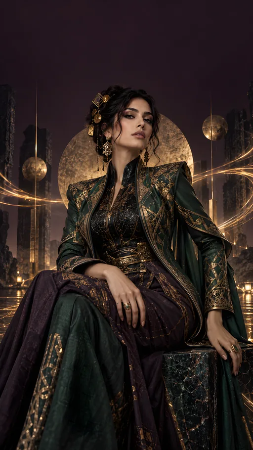 Jade and Gold Light Trails — People & Portraits wallpaper