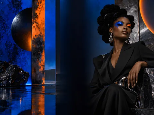 Cobalt and Persimmon Glam — People & Portraits wallpaper