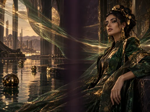 Jade and Gold Light Trails — People & Portraits wallpaper