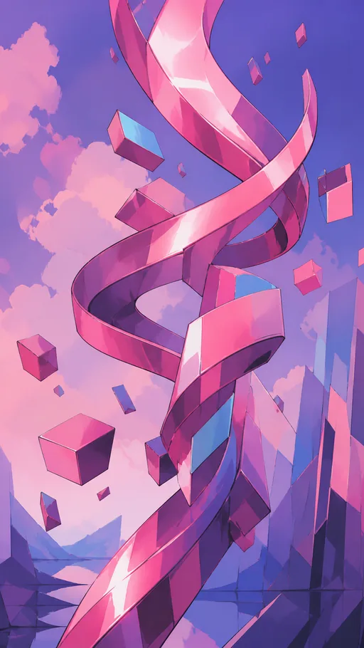 2D Illustrated Glam Surfaces Graphic Chrome — Technology wallpaper