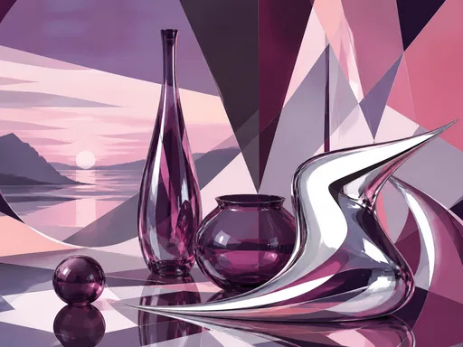 2D Illustrated Glam Surfaces Graphic Chrome — Technology wallpaper