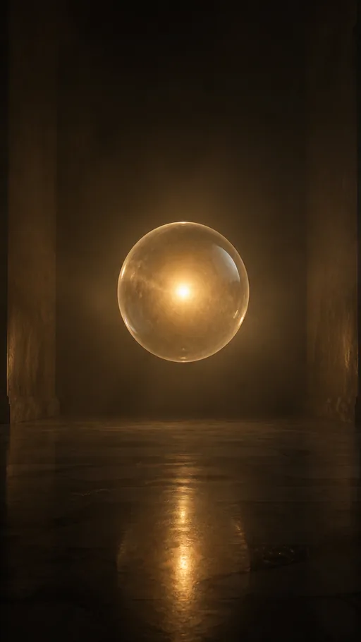 Single Translucent Sphere Floating Inside A — Abstract wallpaper