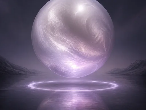 Large Milky Orb Hovering — Abstract Galaxy Fold wallpaper