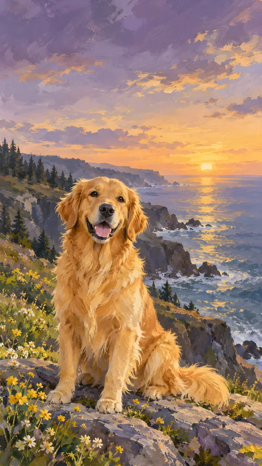 Painterly Golden Portrait — Pets wallpaper