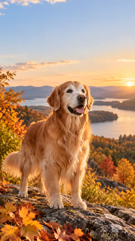 Senior Golden in Autumn Sun — Pets wallpaper