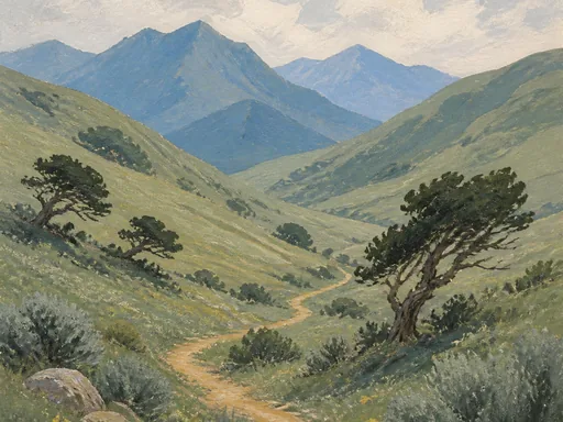 Sage-green Valley — Art & Illustration Galaxy Fold wallpaper
