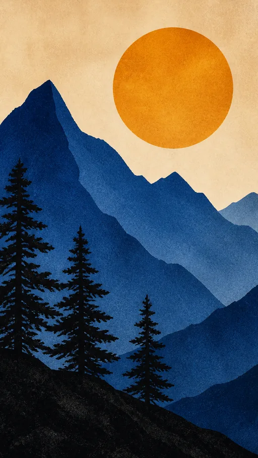 Bold Graphic Nature Composition — Nature & Landscapes wallpaper
