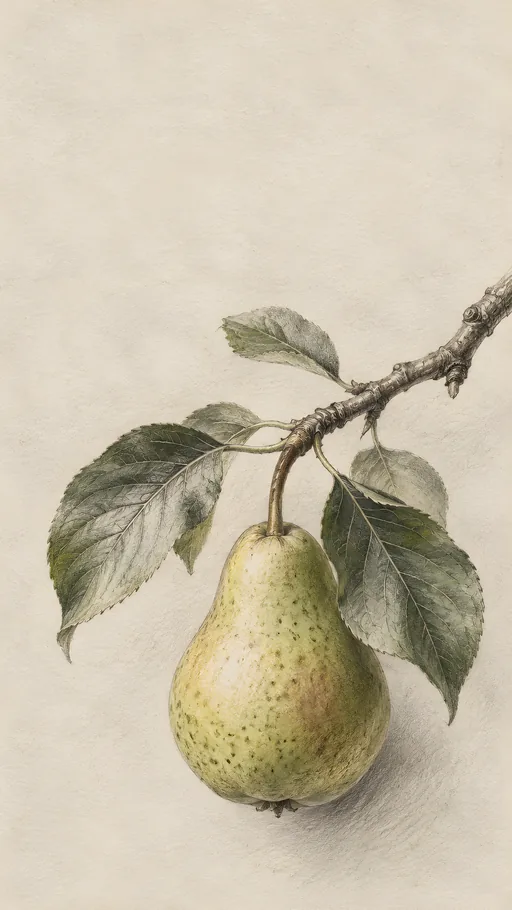 Pear Branch in Graphite — Flowers & Plants wallpaper