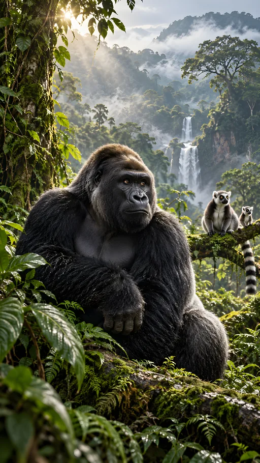 Silverback in Rainforest Light — Animals & Wildlife wallpaper