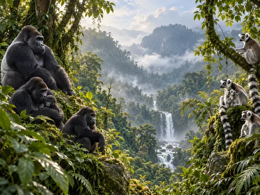 Gorilla Troop at Rest — Animals & Wildlife wallpaper