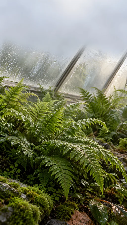 Fern Bed Under Fogged Glass — Flowers & Plants wallpaper