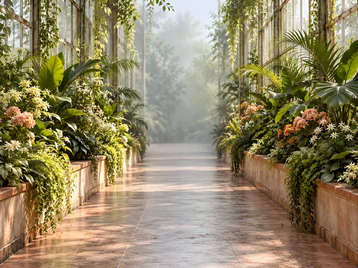 Greenhouse Aisle in Bloom — Flowers & Plants wallpaper
