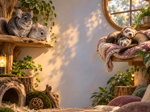 Chinchillas and Ferrets at Rest — Pets wallpaper