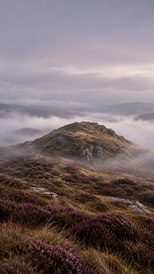 Grassy Knoll Under Low Cloud — Nature & Landscapes wallpaper