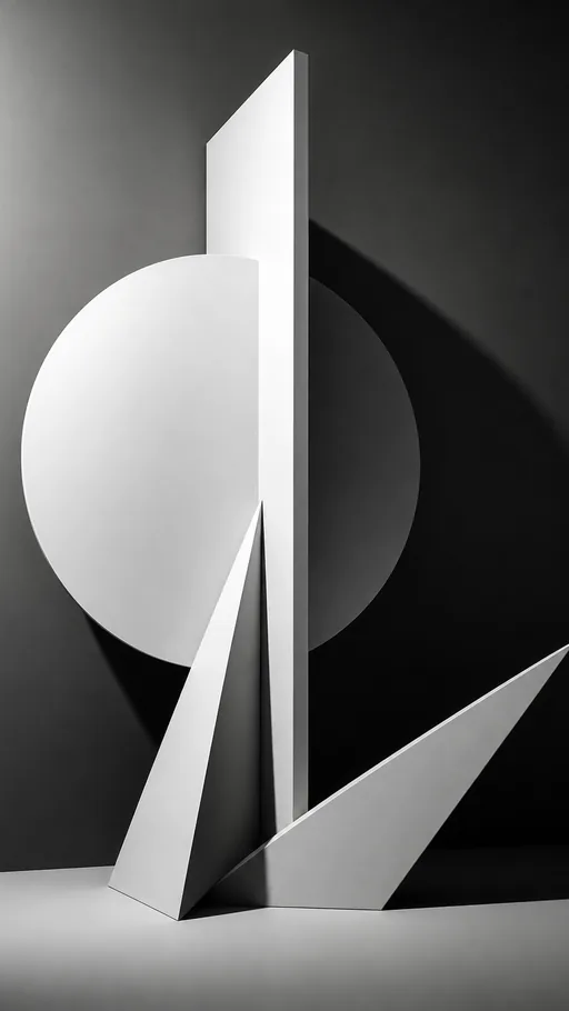 Tall Black-and-white Geometric Composition — Abstract wallpaper