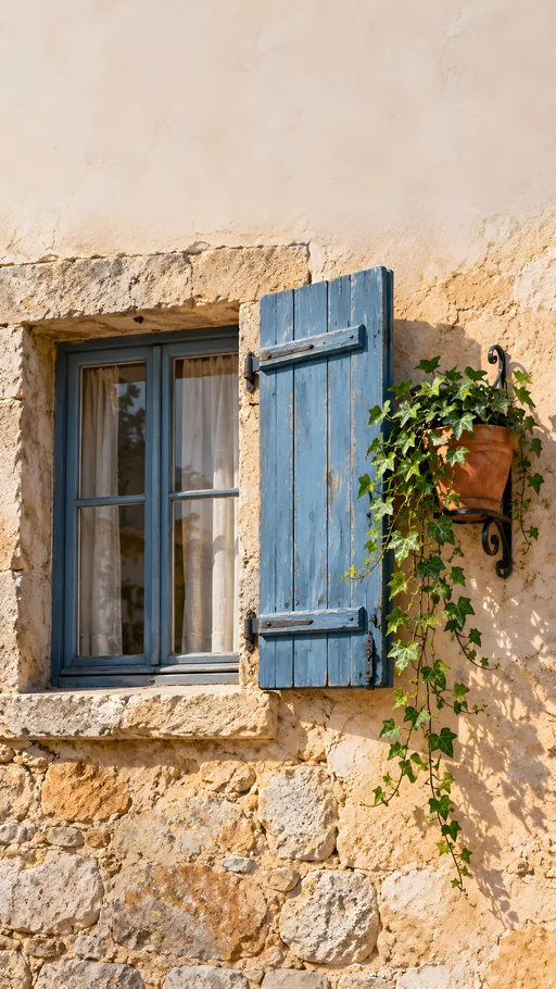 Blue Shutter and Trailing Ivy — Cities & Architecture wallpaper