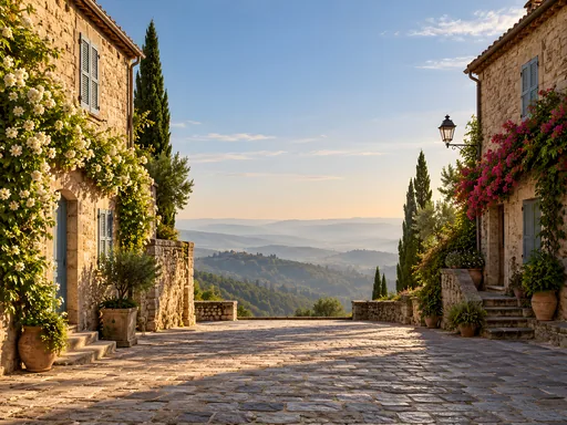 Hilltown Facades and a Paved Lane — Cities & Architecture wallpaper
