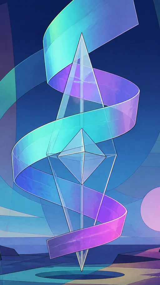 2D Illustrated Holographic Shapes Translucent Color — Technology wallpaper