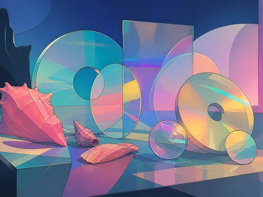 2D Illustrated Holographic Shapes Translucent Color — Technology wallpaper