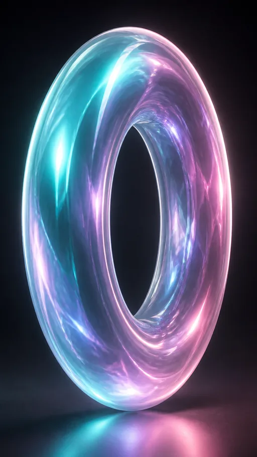 Large Holographic Torus Floating Vertically Smooth — Abstract wallpaper