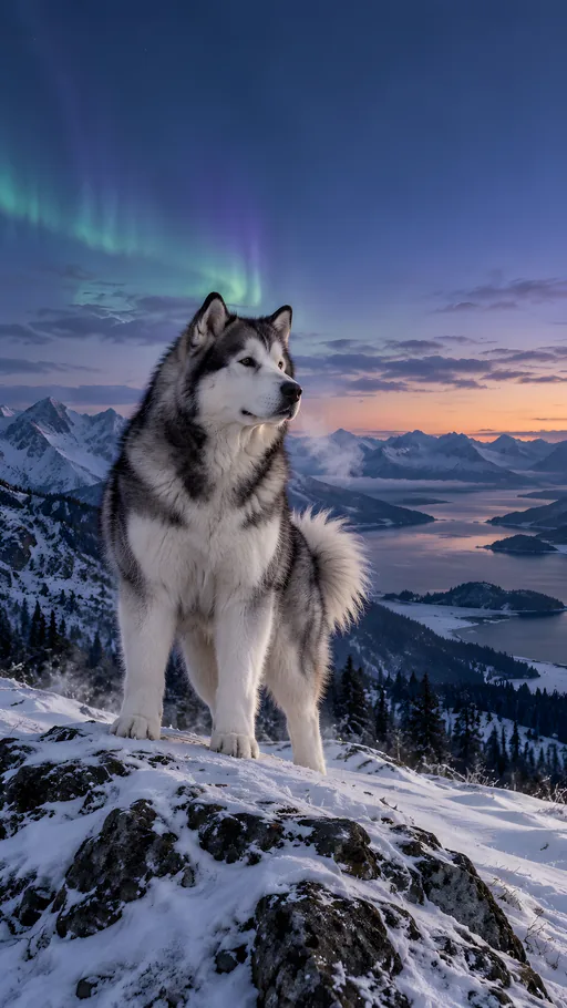 Alaskan Malamute at Blue Hour — Pets wallpaper
