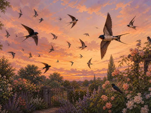 Wide Dusk Garden Filled — Animals & Wildlife Galaxy Fold wallpaper