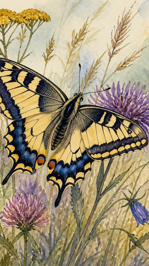 Elegant Illustrated Swallowtail Butterfly — Animals & Wildlife wallpaper