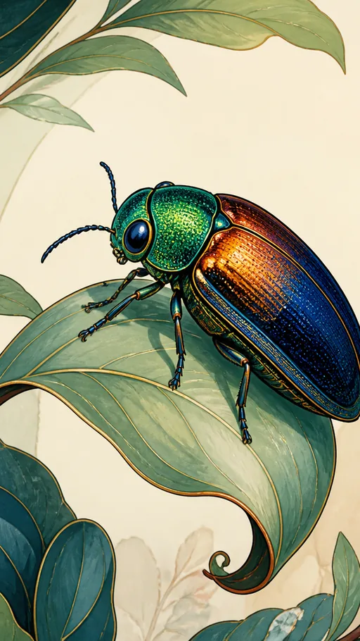 Colorful Jewel Beetle Perched On A — Animals & Wildlife wallpaper