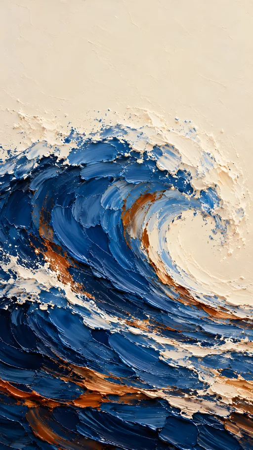Cobalt Palette-Knife Wave — Art & Illustration wallpaper