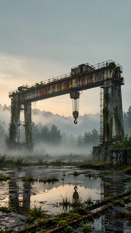 Abandoned Gantry in the Mist — Cities & Architecture wallpaper