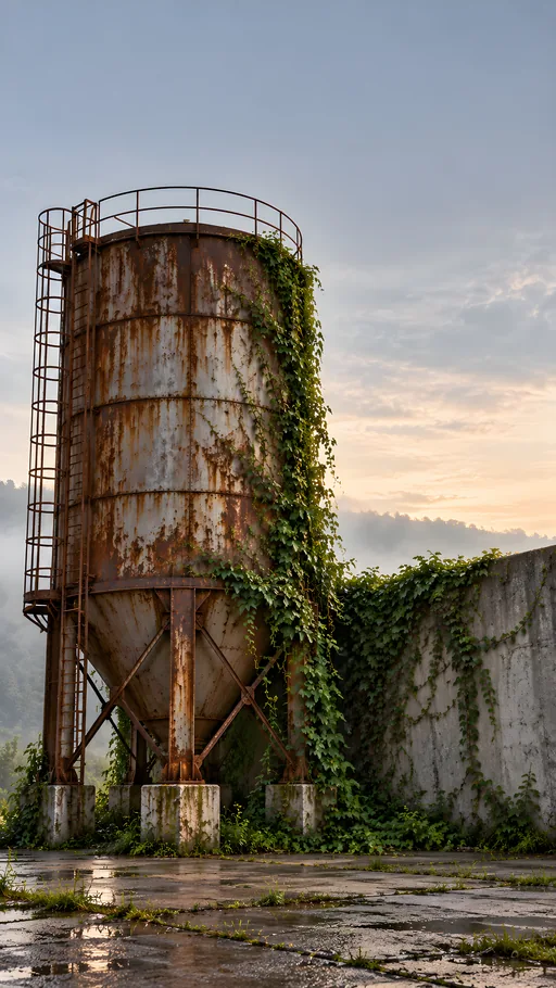 Rusted Silo and Ivy — Cities & Architecture wallpaper
