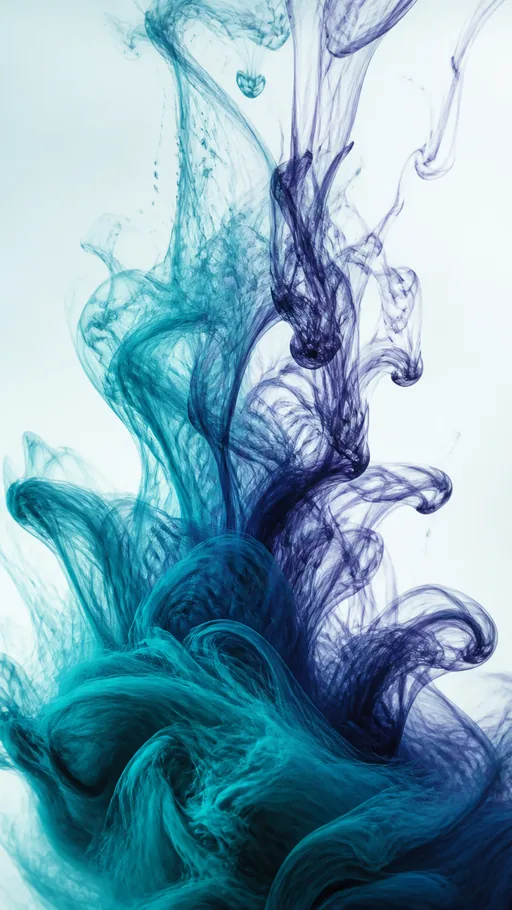 Elegant Teal And Indigo Ink Tendrils — Abstract wallpaper