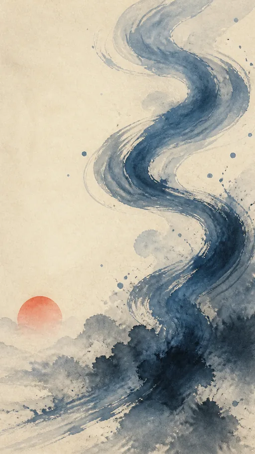 Sweeping Indigo And Smoky Blue Ink — Abstract wallpaper
