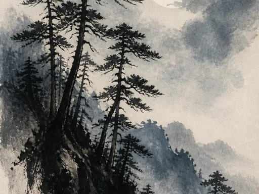Moonlit Pine Ridge Built — Nature & Landscapes Galaxy Fold wallpaper