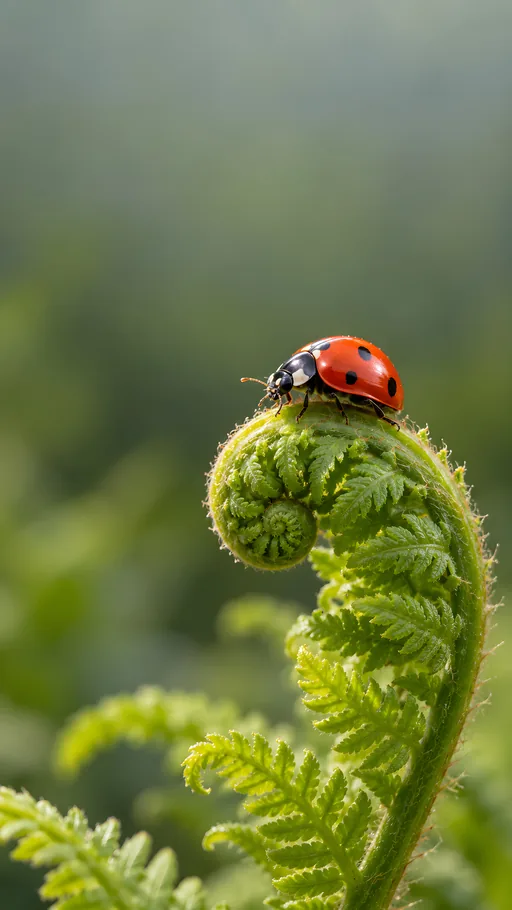 Ladybird on a Fern Tip — Animals & Wildlife wallpaper