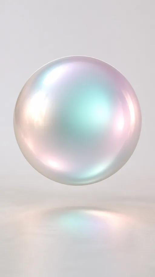 Single Rounded Iridescent Sphere Floating — Abstract wallpaper